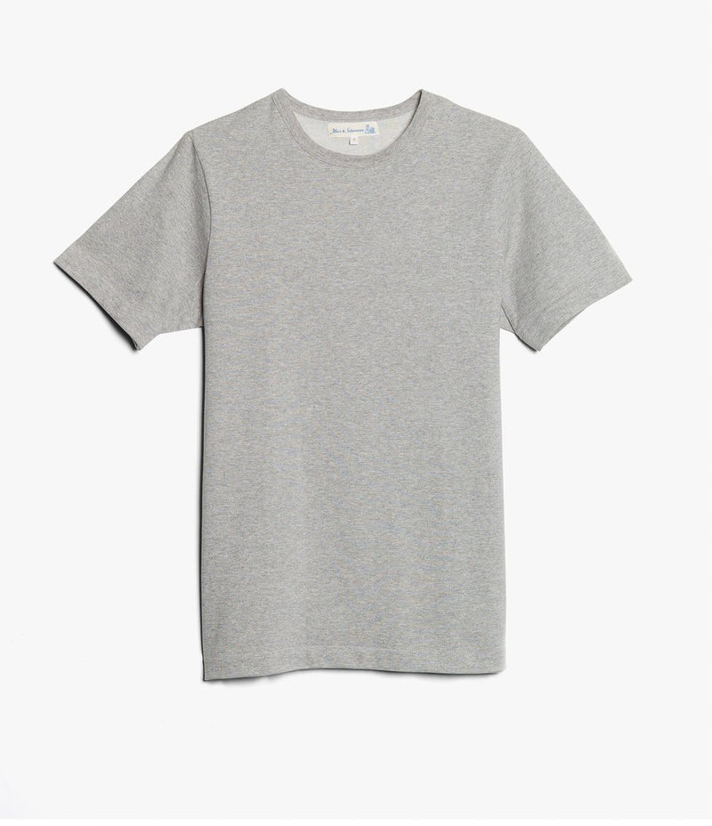 Merz b. Schwanen 215 Classic Crew Neck Tee - Grey Melange