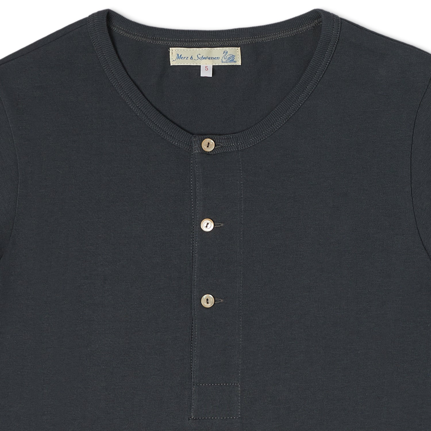Merz b. Schwanen 204 Short Sleeve Henley - Navy