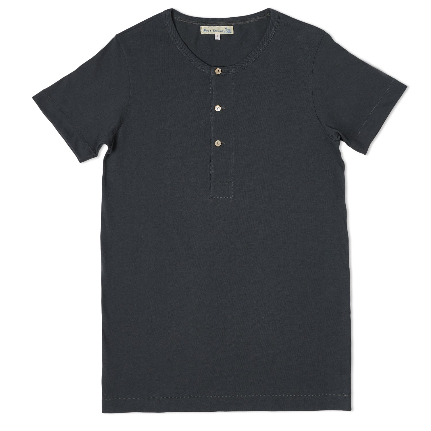 Merz b. Schwanen 204 Short Sleeve Henley - Navy