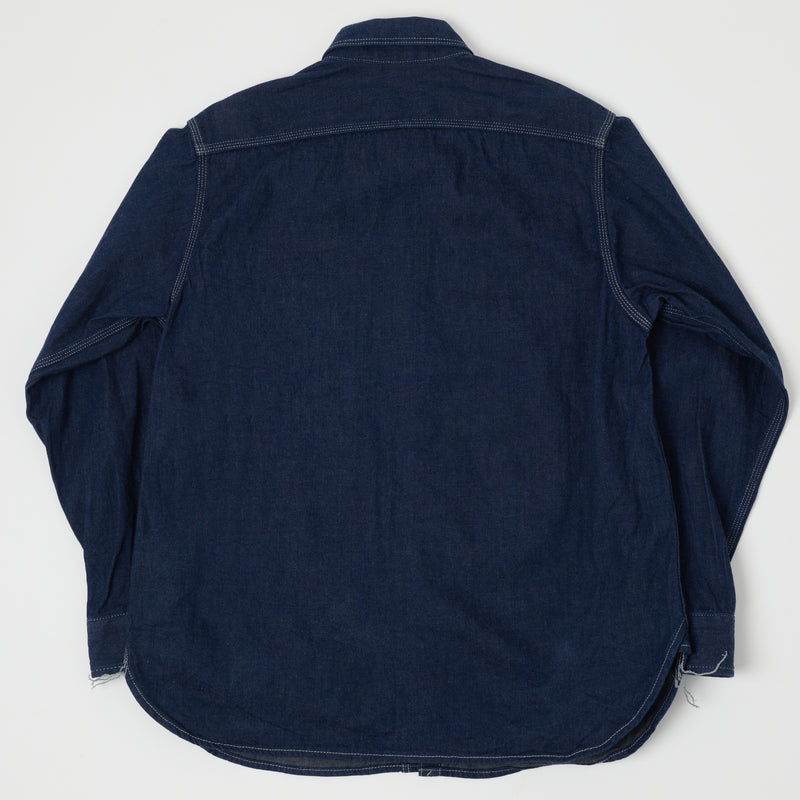 ONI 02105-IDG 'Yokonezu' 10oz Denim Grey Weft Work Shirt - Rinsed