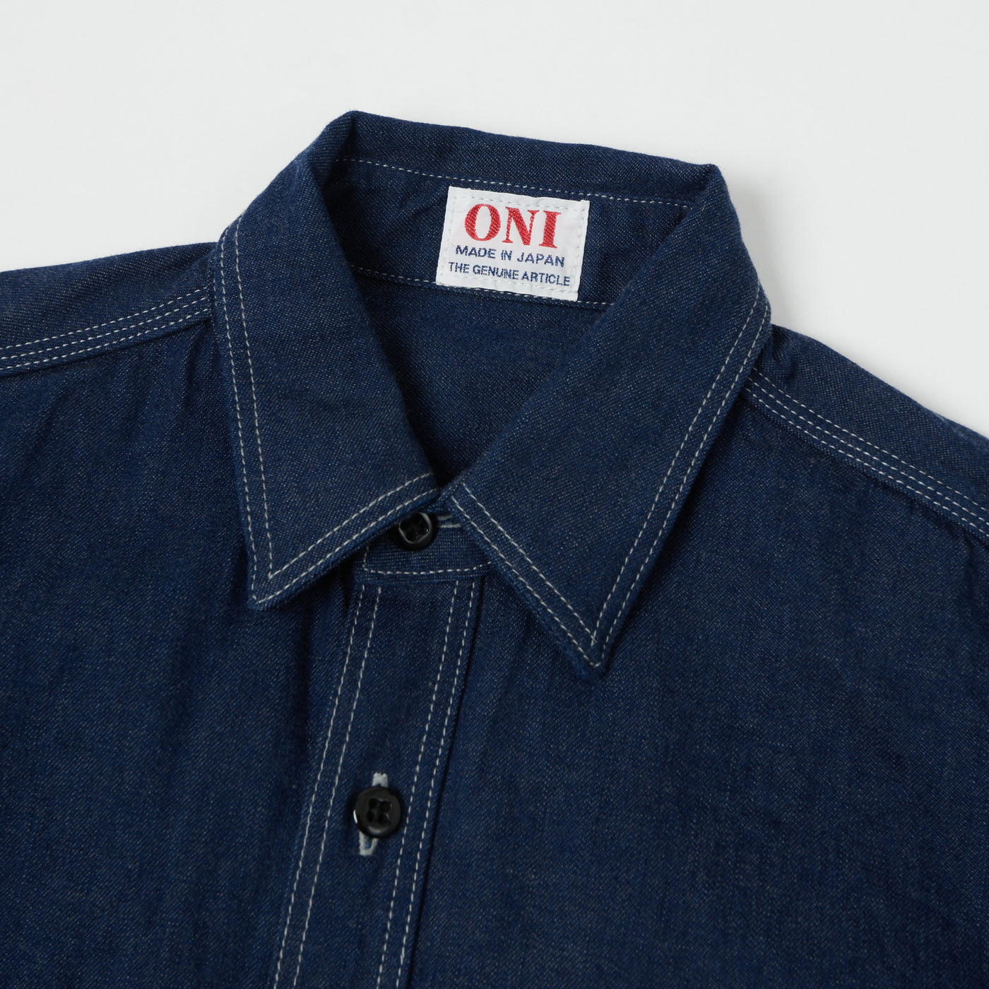 ONI Denim 02105-IDG 'Yokonezu' 10oz Denim Grey Weft Work Shirt - Rinsed