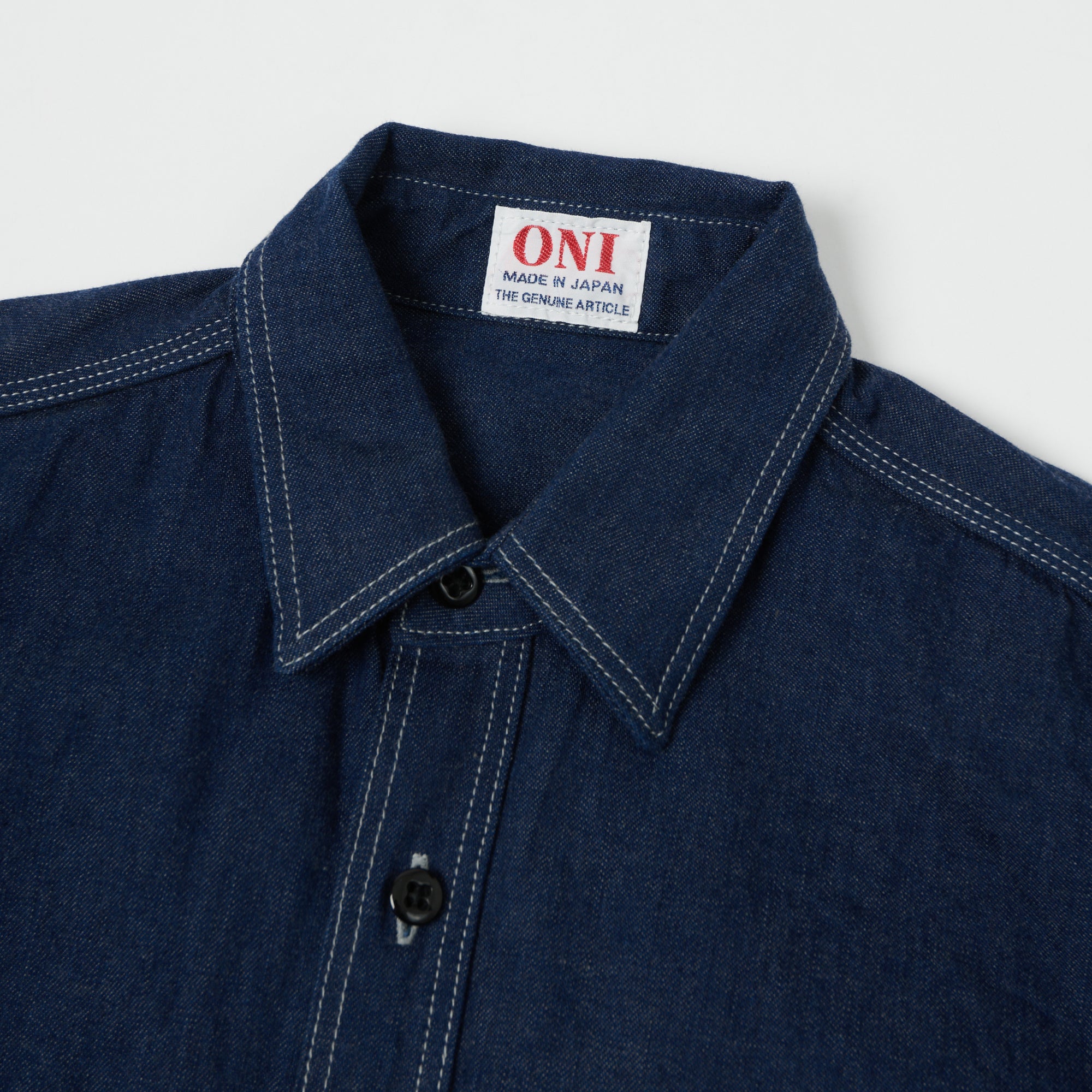 ONI Denim 02105-IDG 'Yokonezu' 10oz Denim Grey Weft Work Shirt - Rinsed