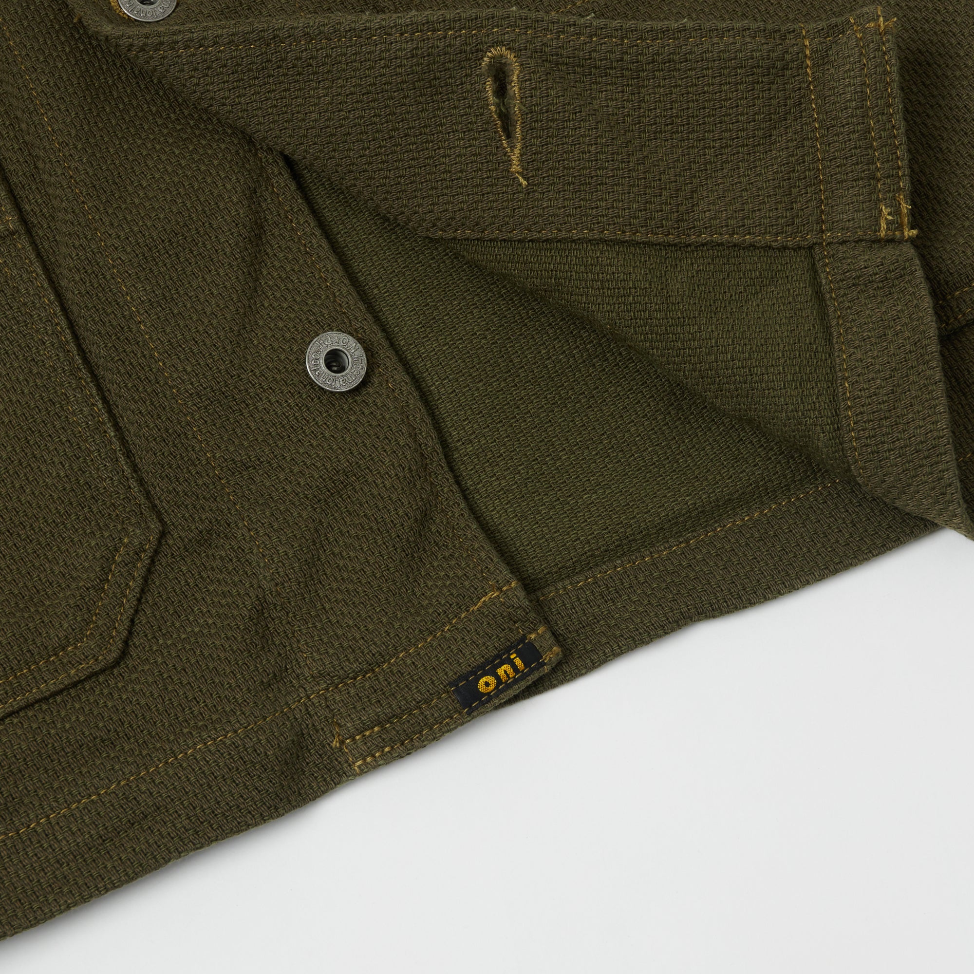 ONI Denim 03100-OLVDR Sashiko Dobby Coverall Jacket - Olive Drab