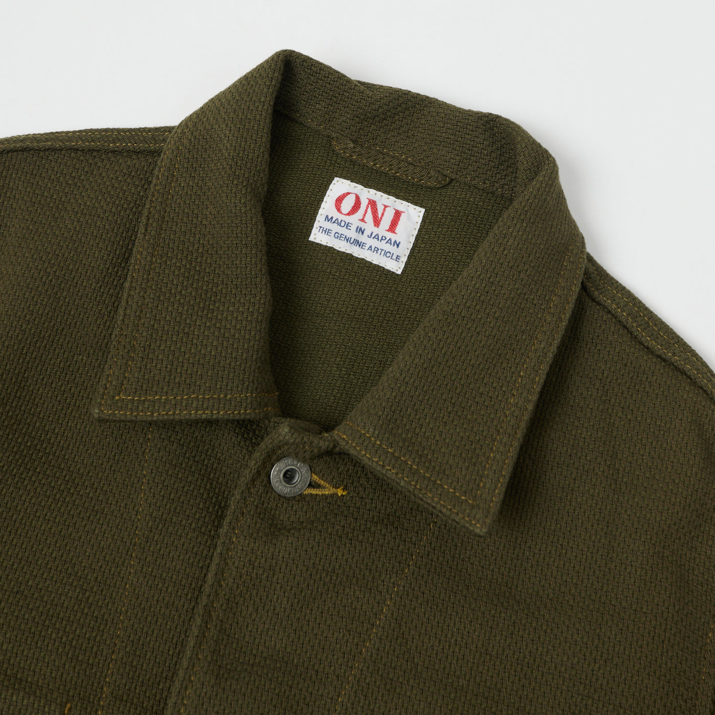 ONI Denim 03100-OLVDR Sashiko Dobby Coverall Jacket - Olive Drab