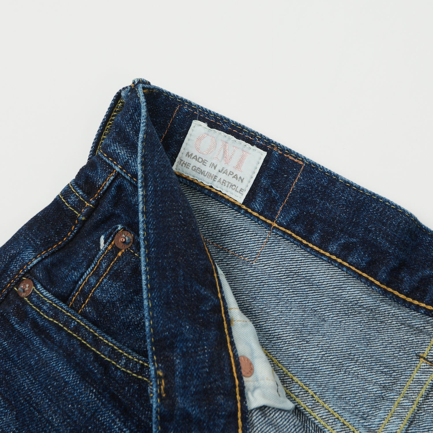 ONI Denim 240 Low Tension 15oz Regular Tapered Jean - 6 Month Used Dark Wash