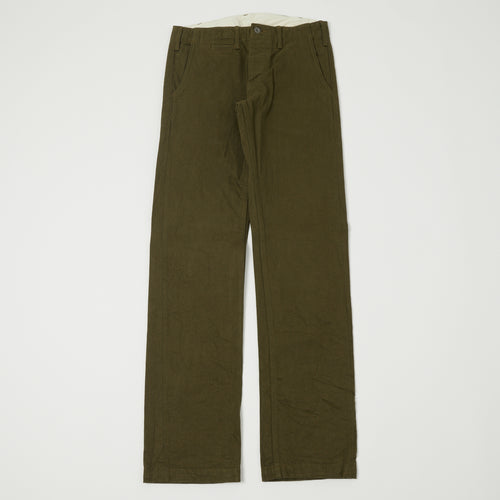 ONI Denim 727DK 12oz Dark Olive Sulfur Slim Straight Chino - Rinsed