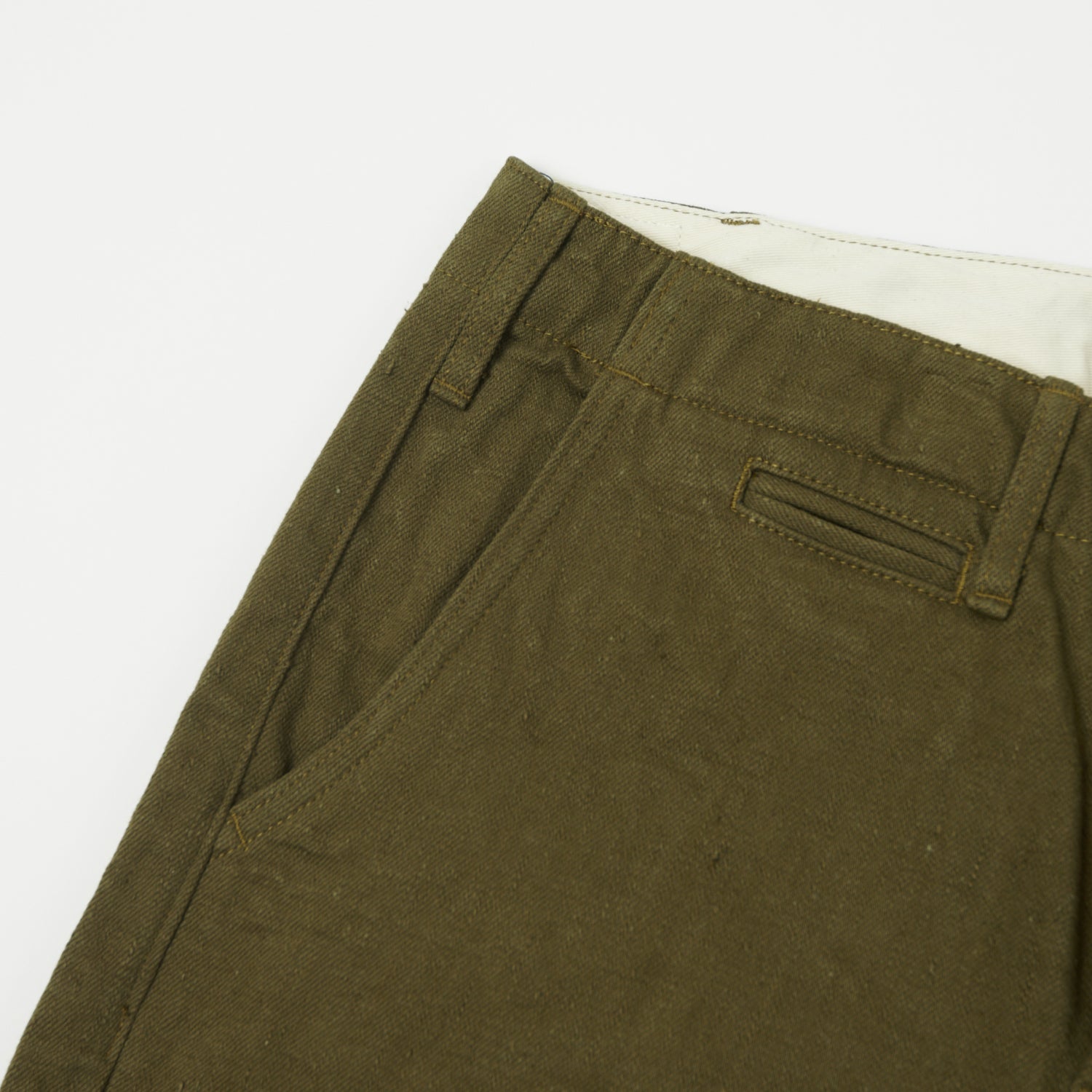 ONI Denim 727DK 12oz Dark Olive Sulfur Slim Straight Chino - Rinsed