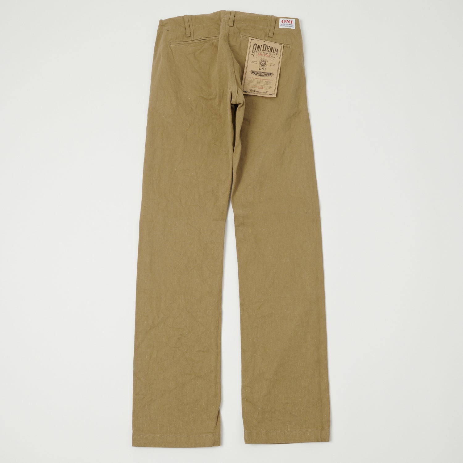 ONI Denim 727KH 12oz Khaki Beige Sulfur Slim Straight Chino - Rinsed