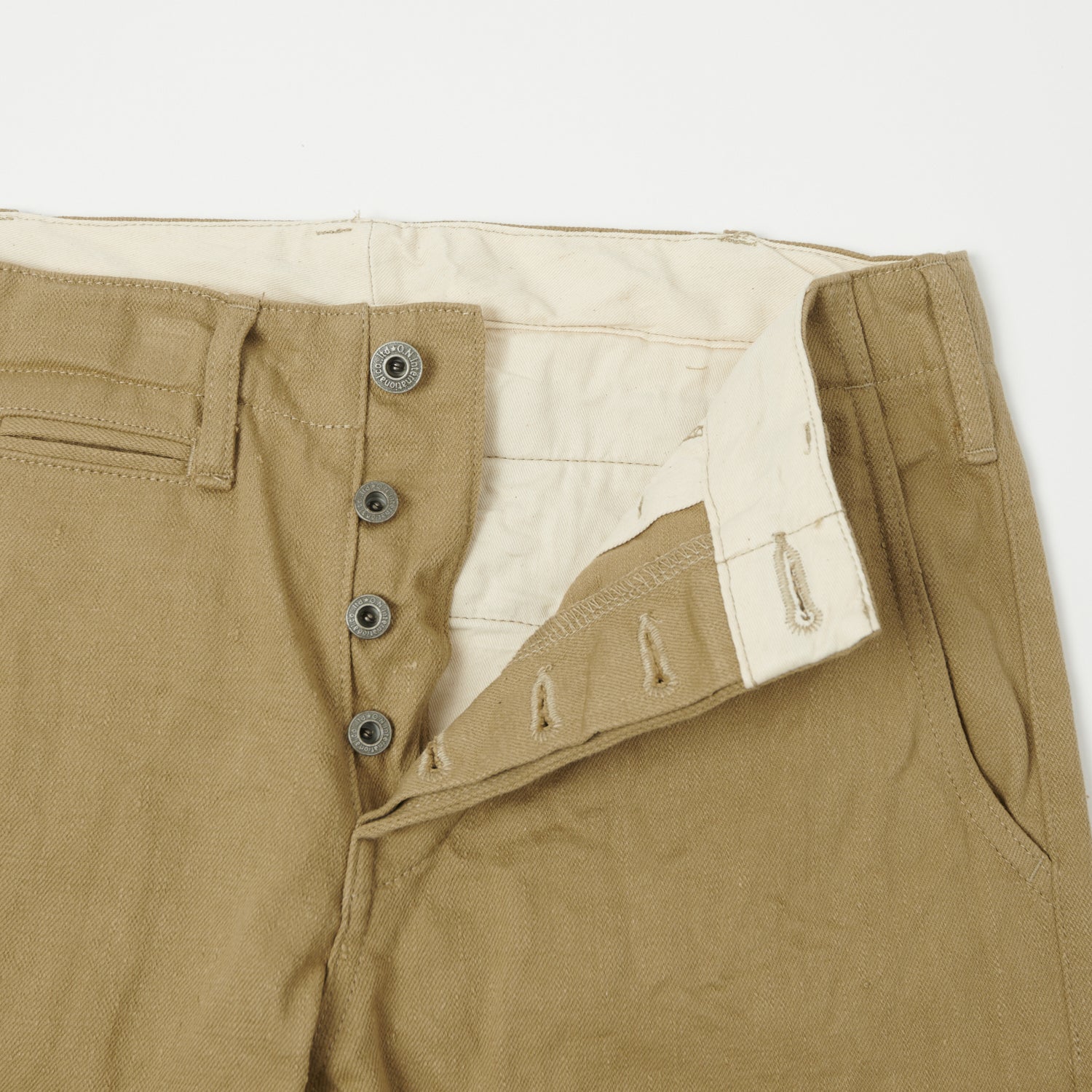 ONI Denim 727KH 12oz Khaki Beige Sulfur Slim Straight Chino - Rinsed