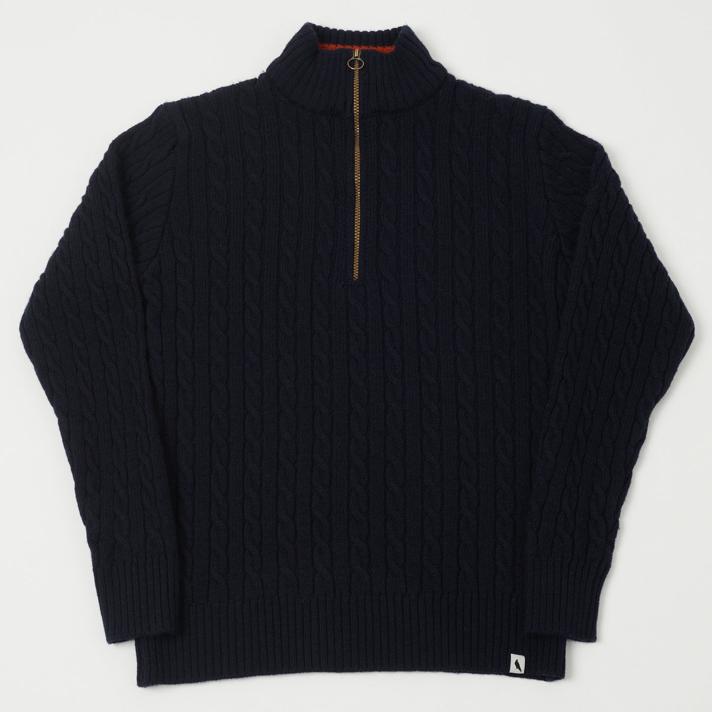 Peregrine Cable Knit Quarter Zip Jumper - Navy