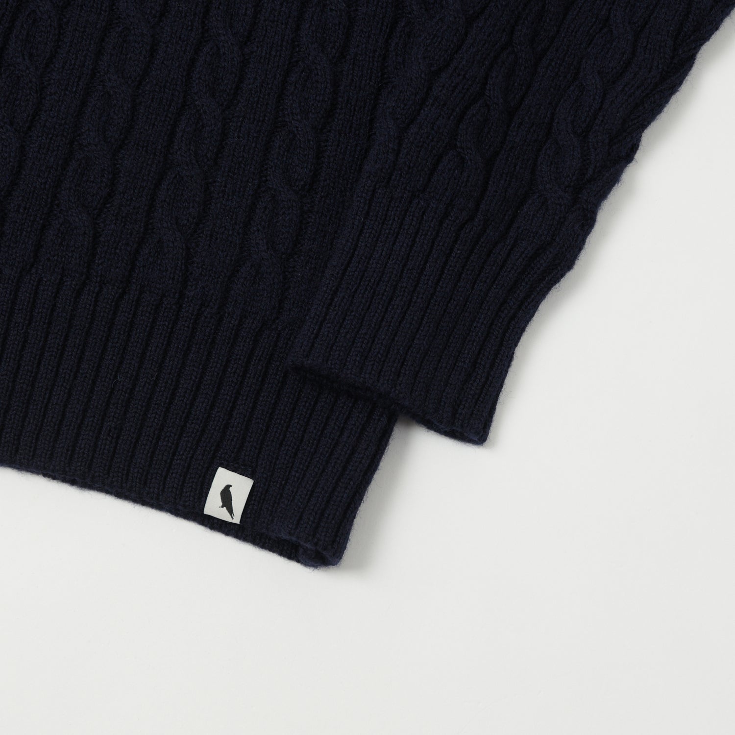 Peregrine Cable Knit Quarter Zip Jumper - Navy
