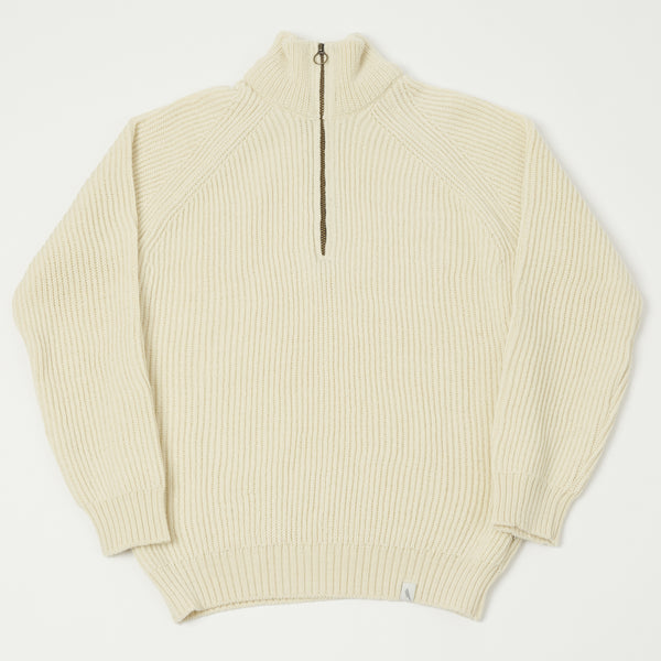 Peregrine Ford Zip Neck Jumper - Ecru | SON OF A STAG