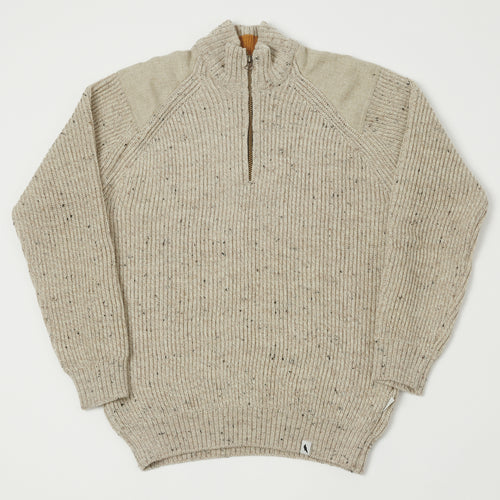 Peregrine Foxton Quarter Zip Jumper - Oatmeal