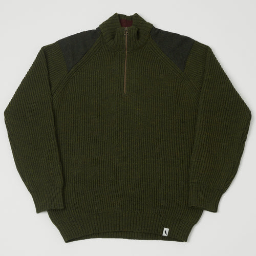 Peregrine Foxton Quarter Zip Jumper - Olive