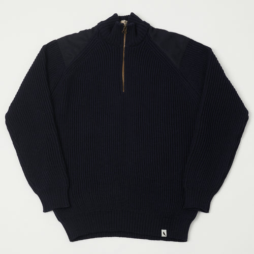 Peregrine Foxton Quarter Zip Jumper - Navy