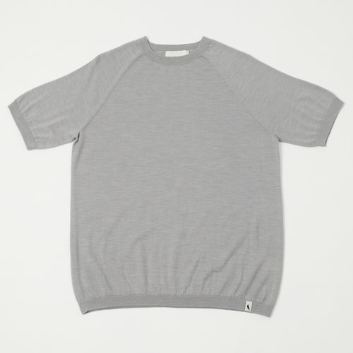 Peregrine Knitted Wool T-Shirt - Light Grey