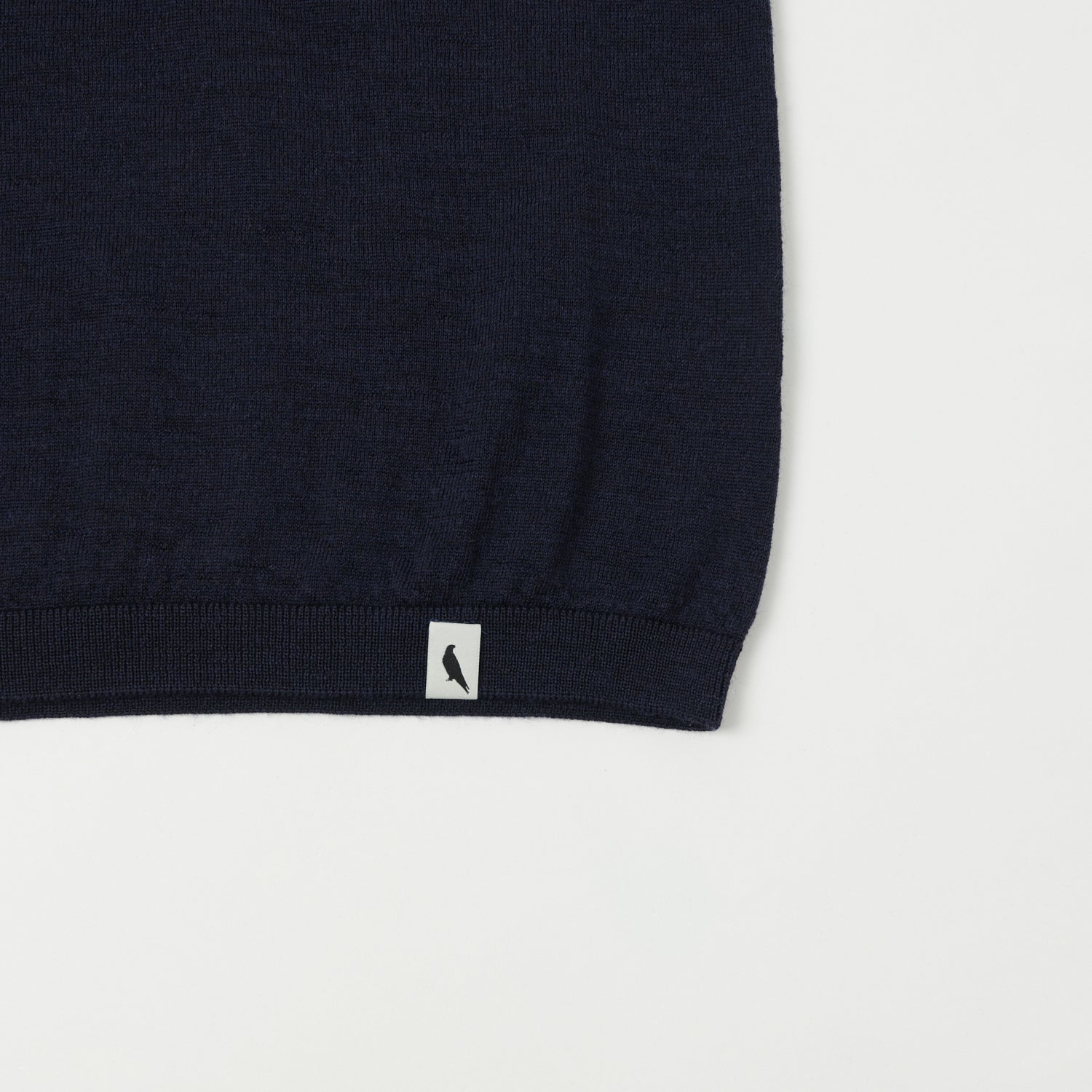 Peregrine Knitted Wool T-Shirt - Navy