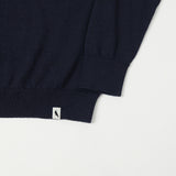 Peregrine Long Sleeve Wool Polo Shirt - Navy