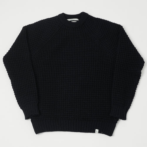 Peregrine Waffle Knit Jumper - Navy