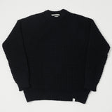 Peregrine Waffle Crew Neck Jumper - Navy