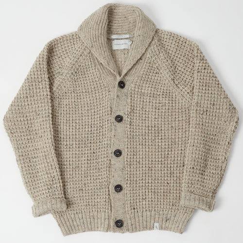 Peregrine Waffle Knit Shawl Collar Cardigan - Skiddaw