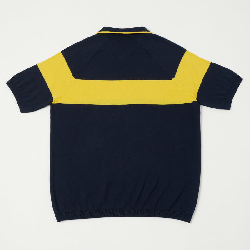 Peregrine Winchester Knitted Polo Shirt - Navy