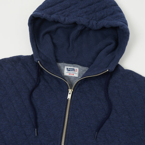 Pherrow's Quilted Hooded Sweatshirt - Navy
