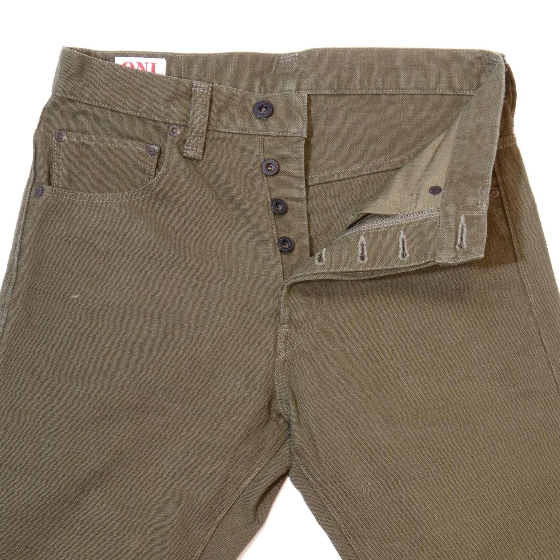 ONI Denim 932HM-HOX Handmade Regular Tapered Jean - Olive One Wash