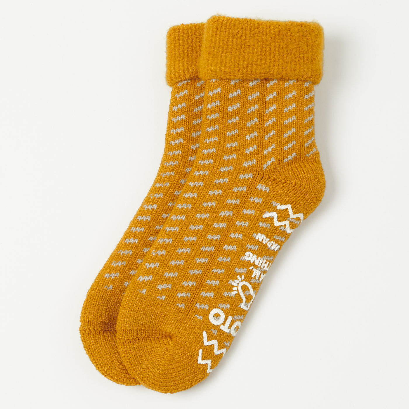 RoToTo Bird's Eye Comfy Room Sock - Dark Yellow