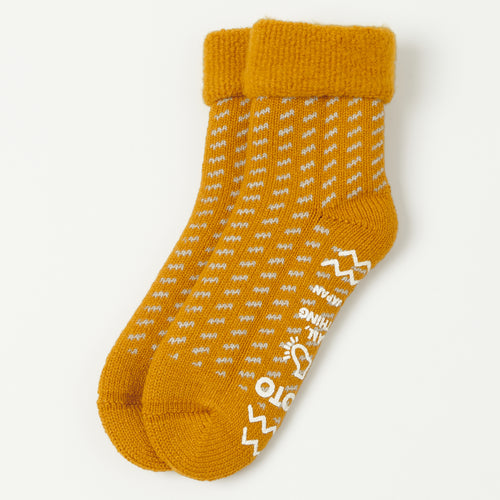 RoToTo Bird's Eye Comfy Room Sock - Dark Yellow