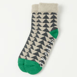 RoToTo Sankaku Comfy Room Sock - Charcoal/Green