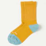 RoToTo 'Merino Wool' Hybrid Crew Socks - Yellow/Light Blue