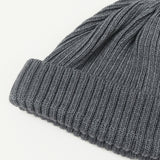 RoToTo Cotton Roll Up Beanie - Black Denim