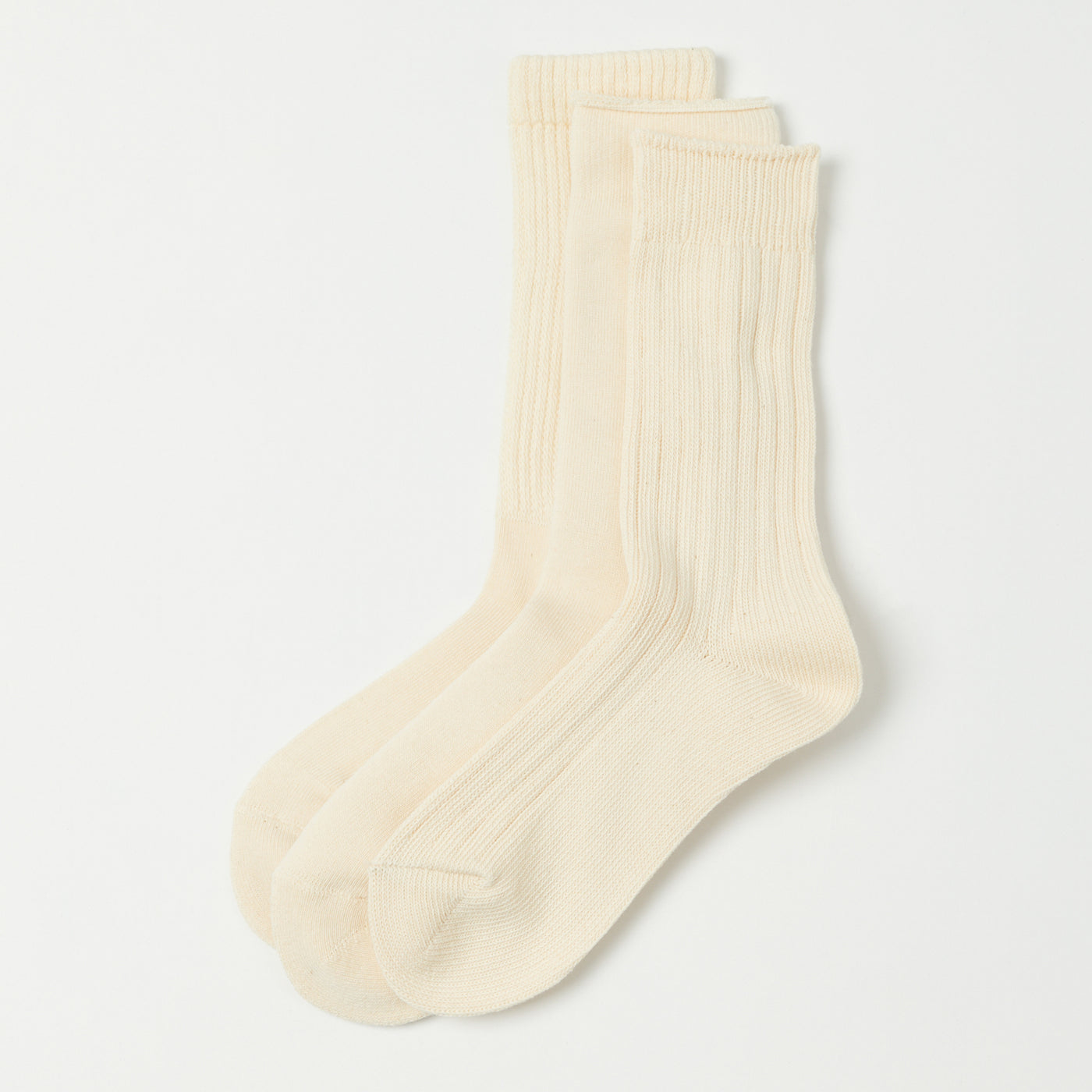 RoToTo Organic Daily Three Pack Sock - Ecru