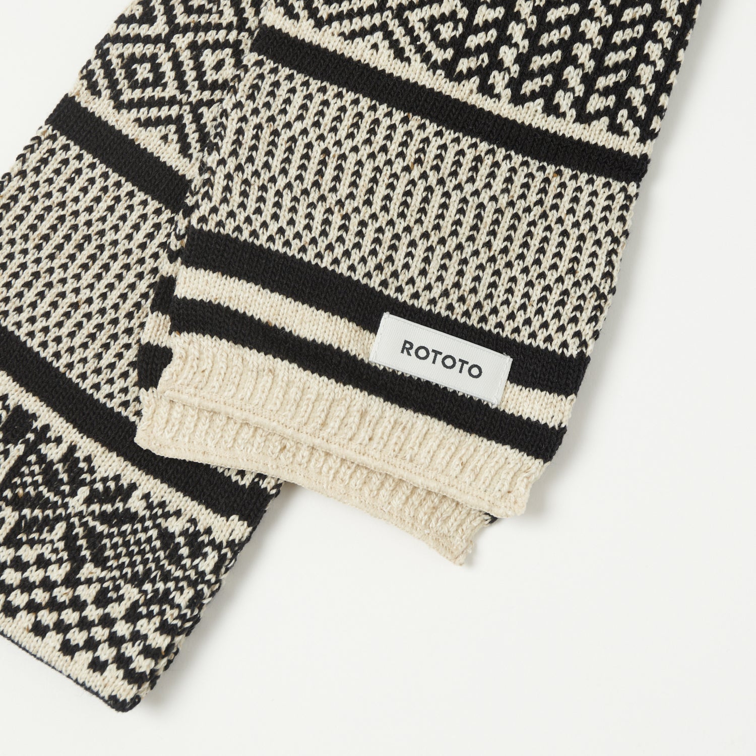 RoToTo Sockstole Scarf - Ivory/Black