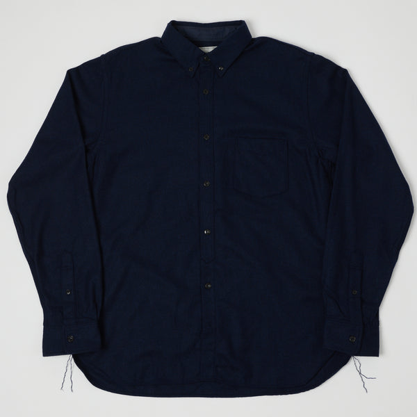 Spellbound 46-126W Wool Button Down Shirt - Navy