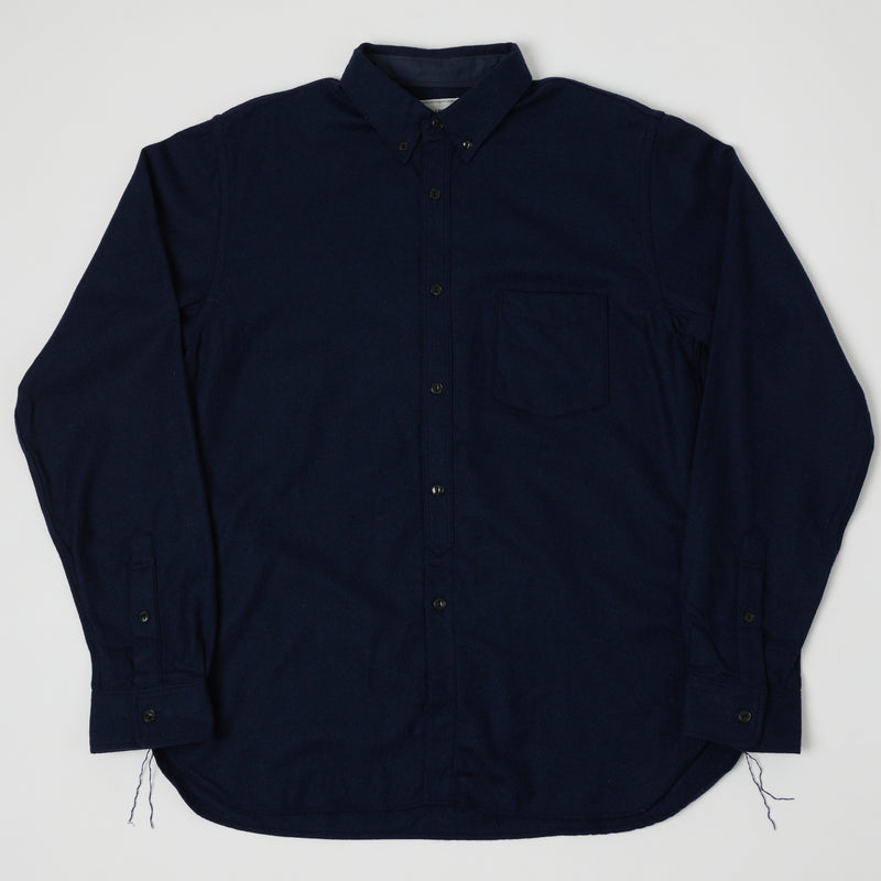 Spellbound 46-126W Wool Button Down Shirt - Navy