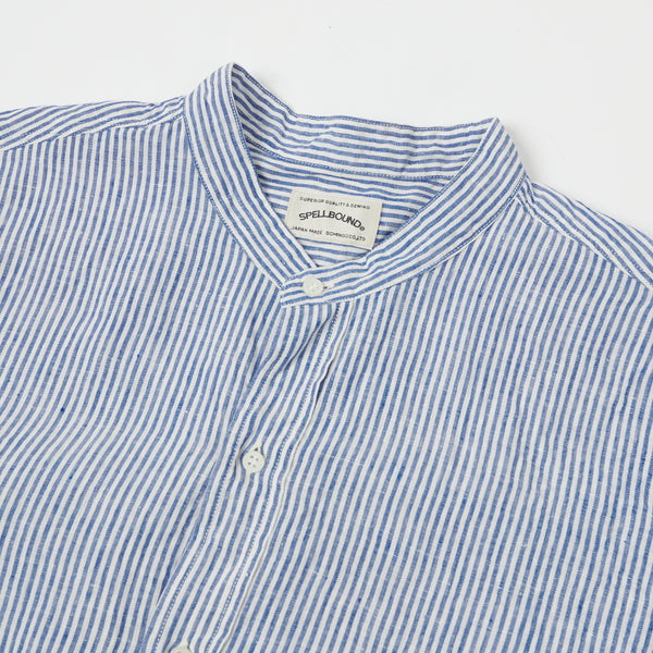 Spellbound 46-256L Stand Collar Shirt - Blue Stripe