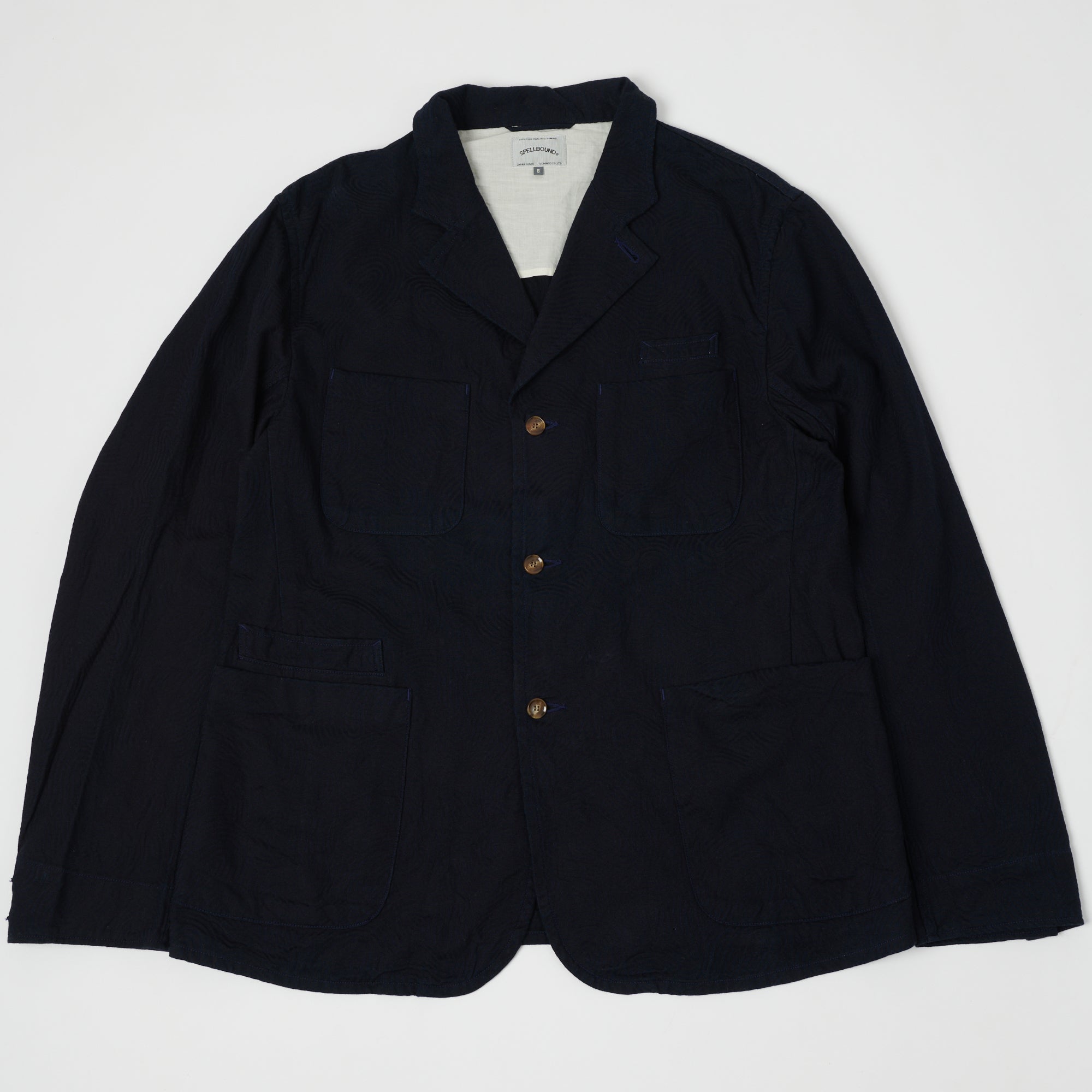 Spellbound Spiral Fabric Blazer - Indigo