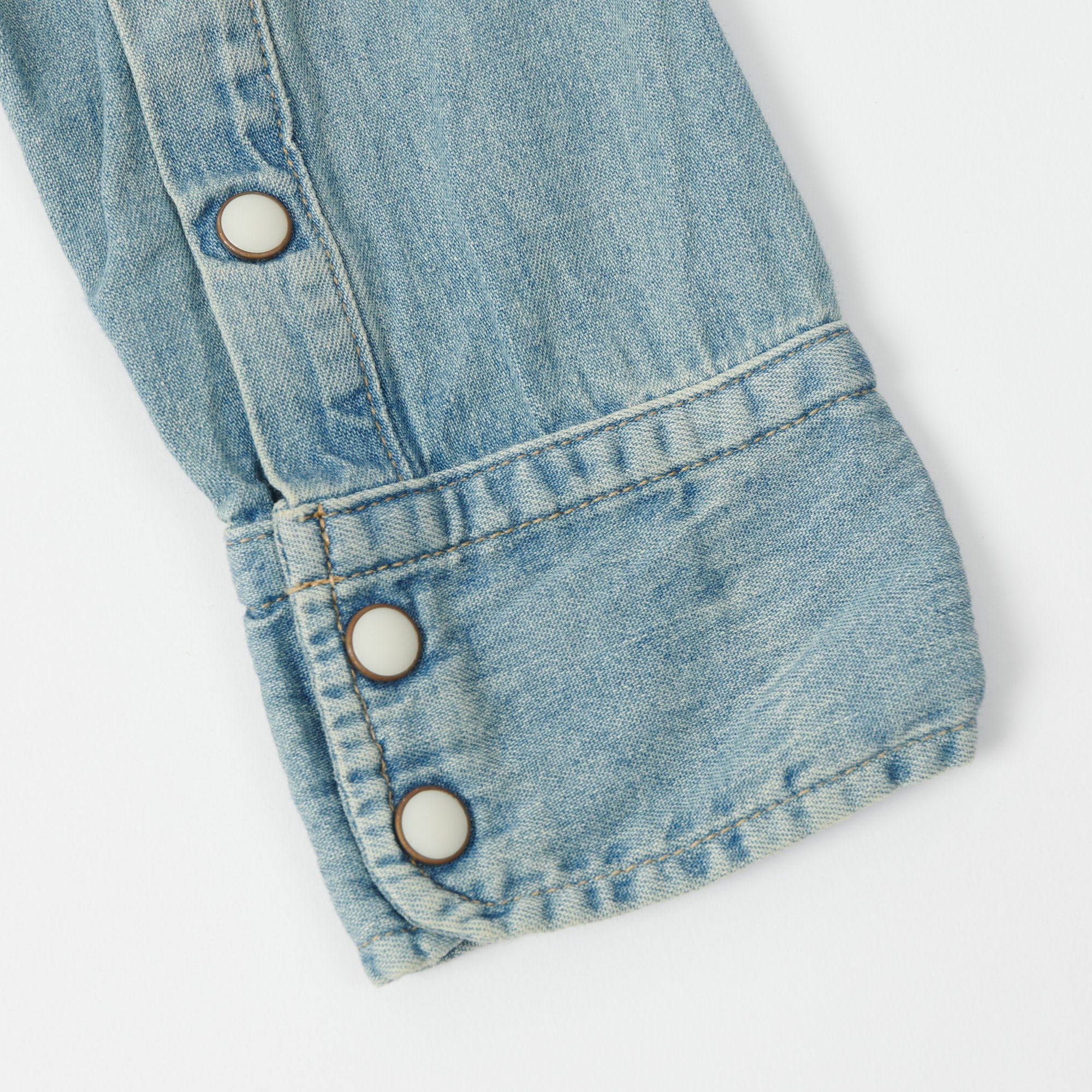 Spellbound 6oz Denim Western Shirt - Light Washed