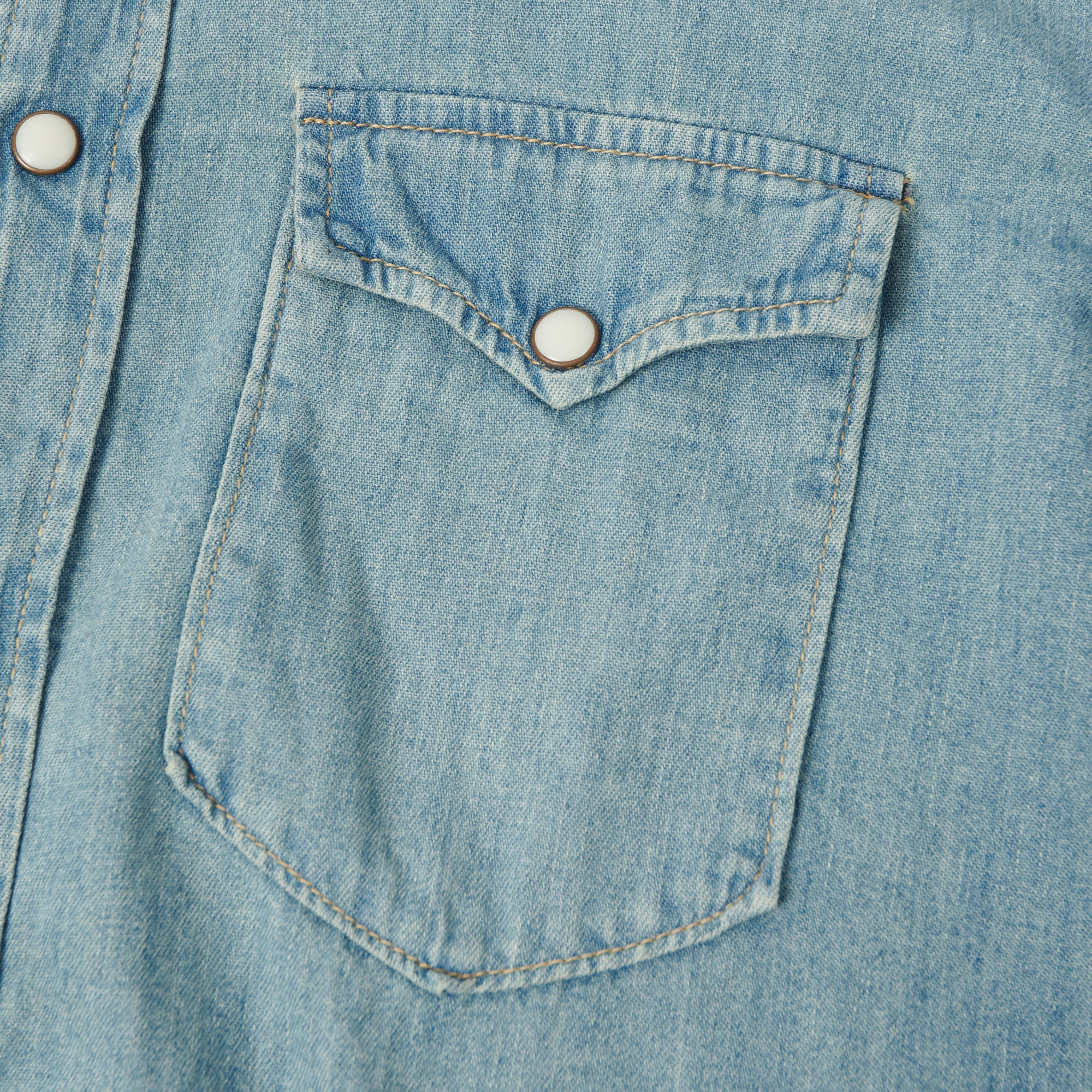 Spellbound 6oz Denim Western Shirt - Light Washed