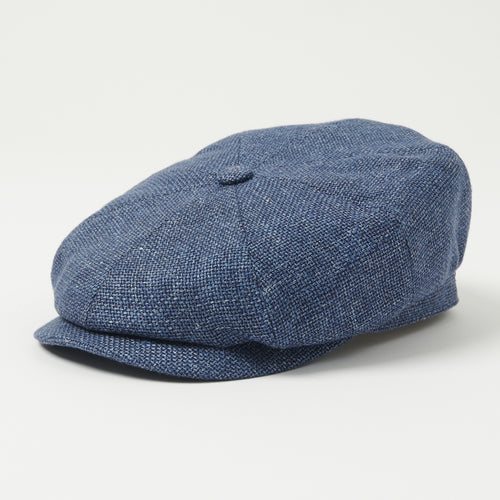Stetson Hatteras 'Ellington' Wool/Linen Flat Cap - Blue Mottled