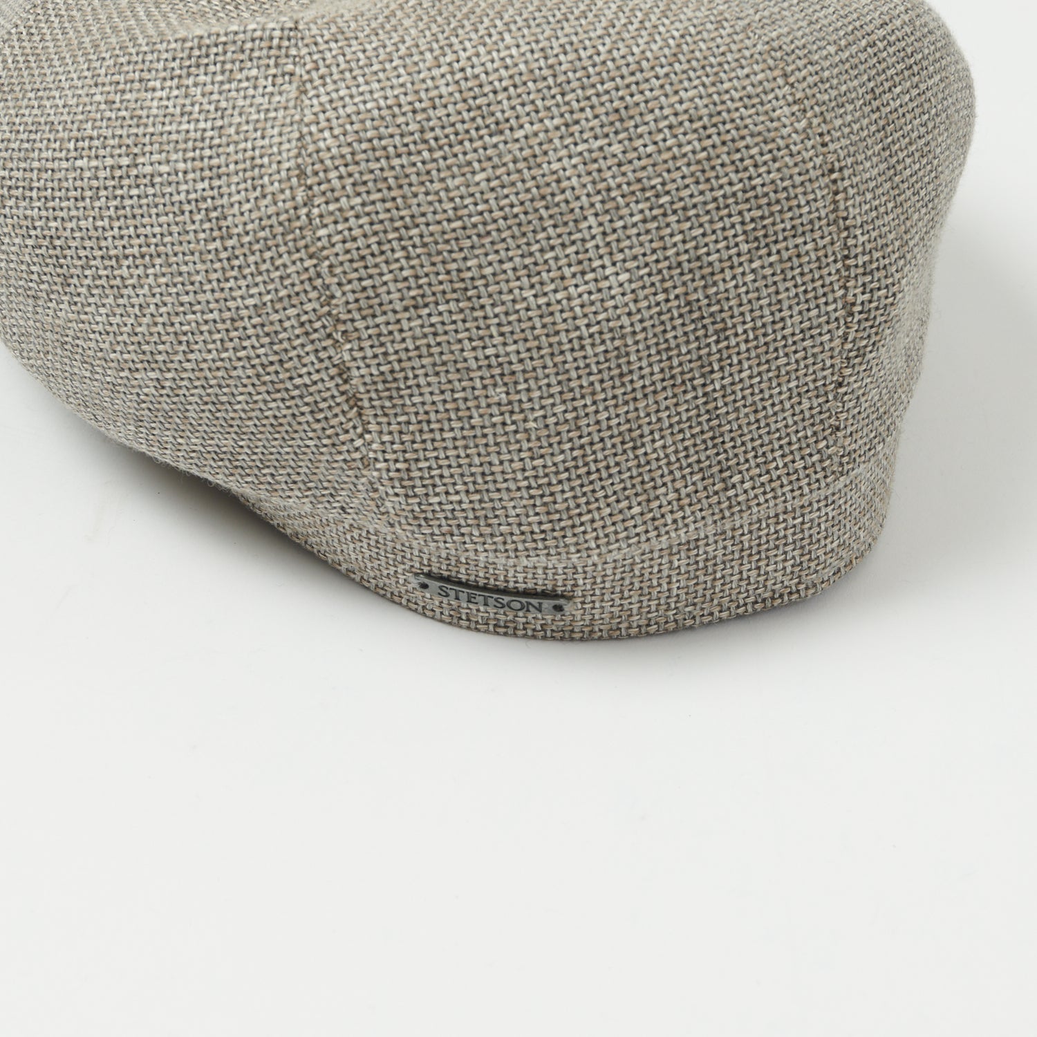 Stetson Hatteras 'Ellington' Wool/Linen Flat Cap - Grey/Beige Mottled