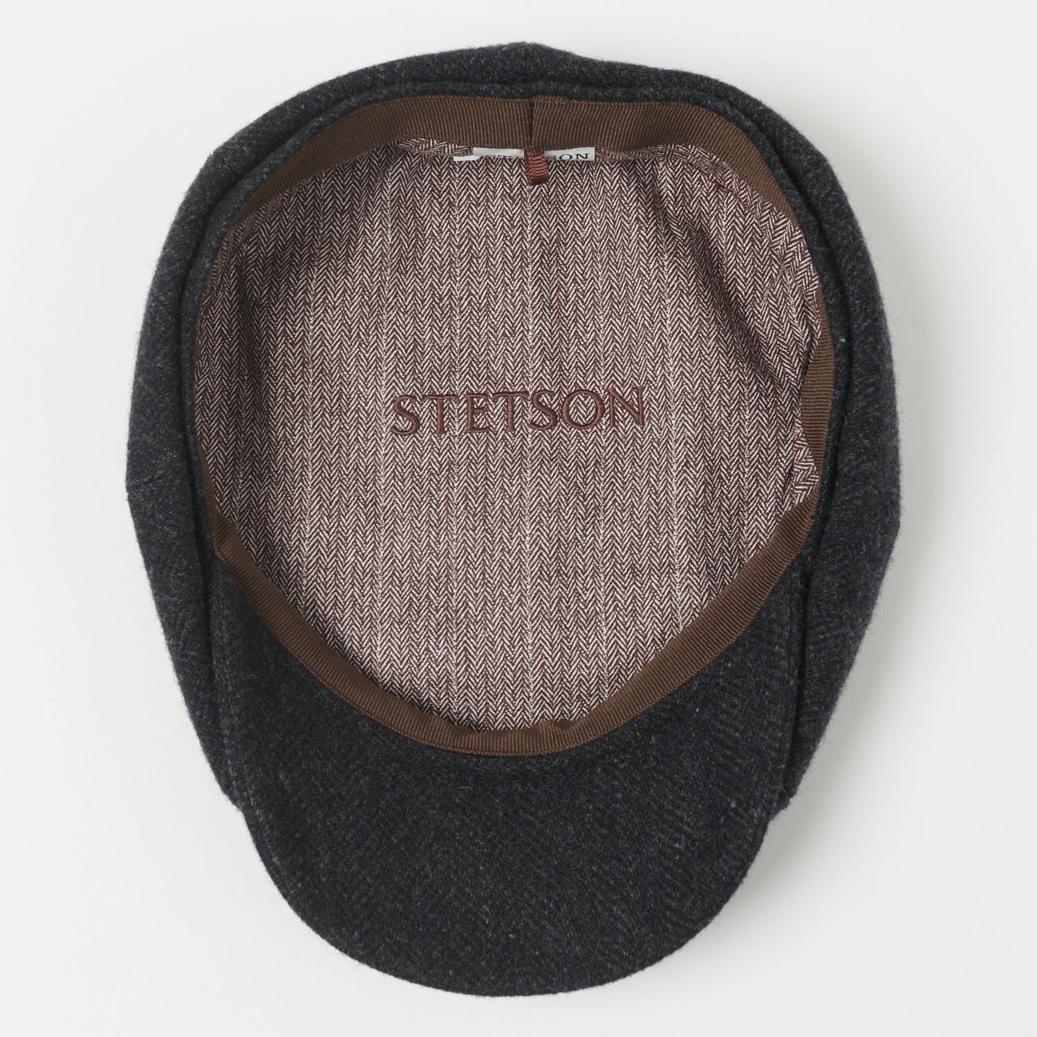 Stetson Hatteras Woolrich Herringbone Flat Cap - Navy