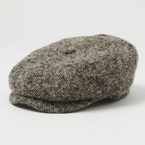 Stetson Hatteras Donegal Tweed Flat Cap - Grey Melange