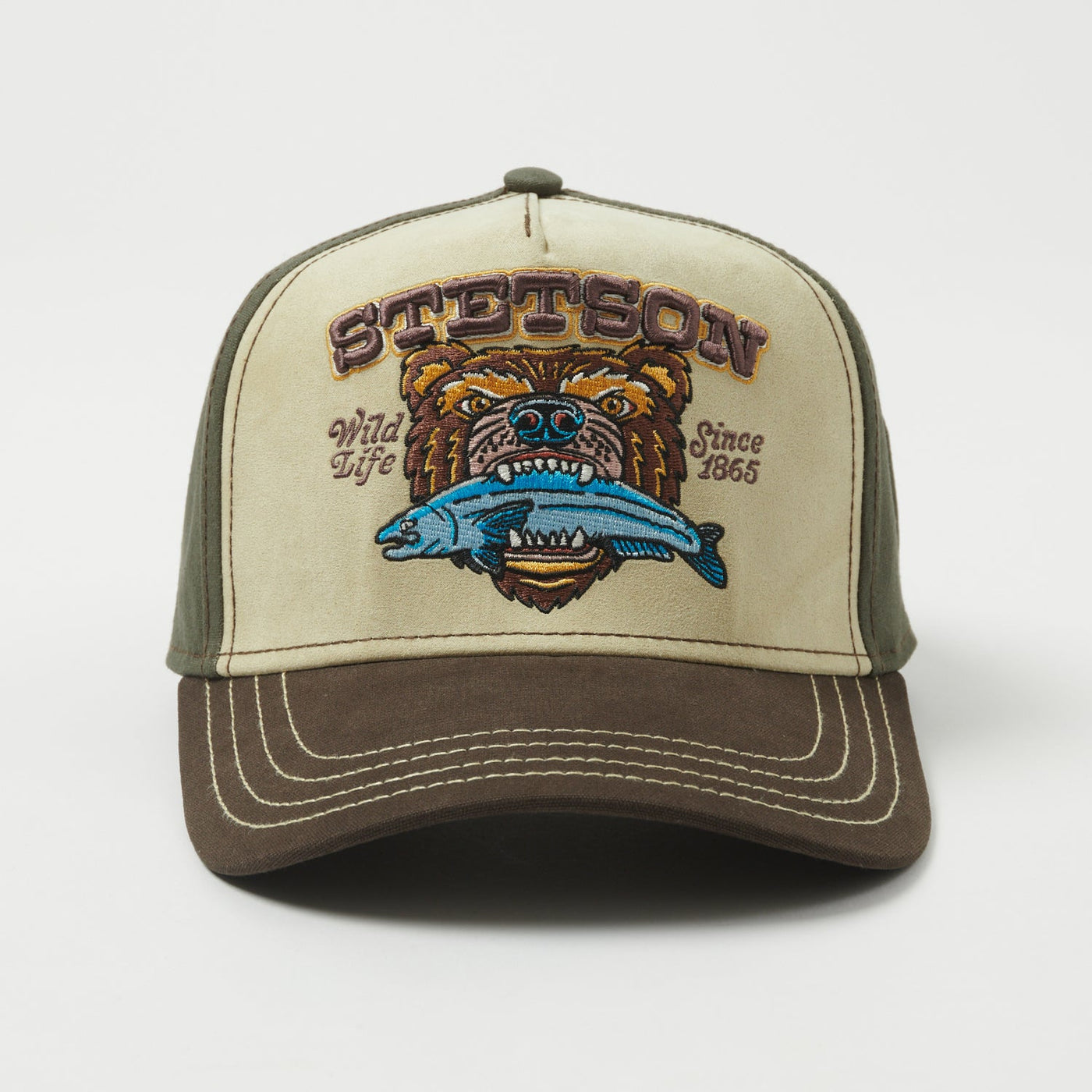 Stetson 'Wild Life' Trucker Cap - Olive/Brown