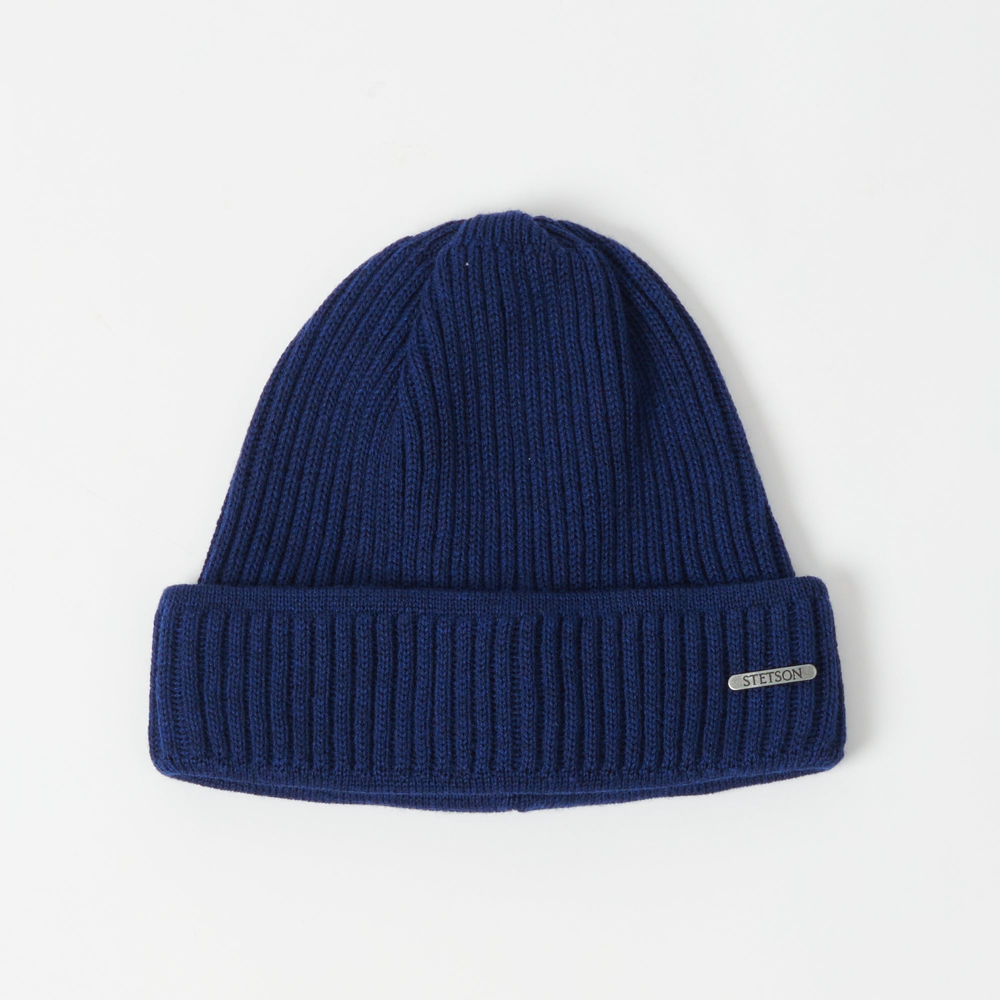 Stetson Ribbed Wool Beanie - Blue