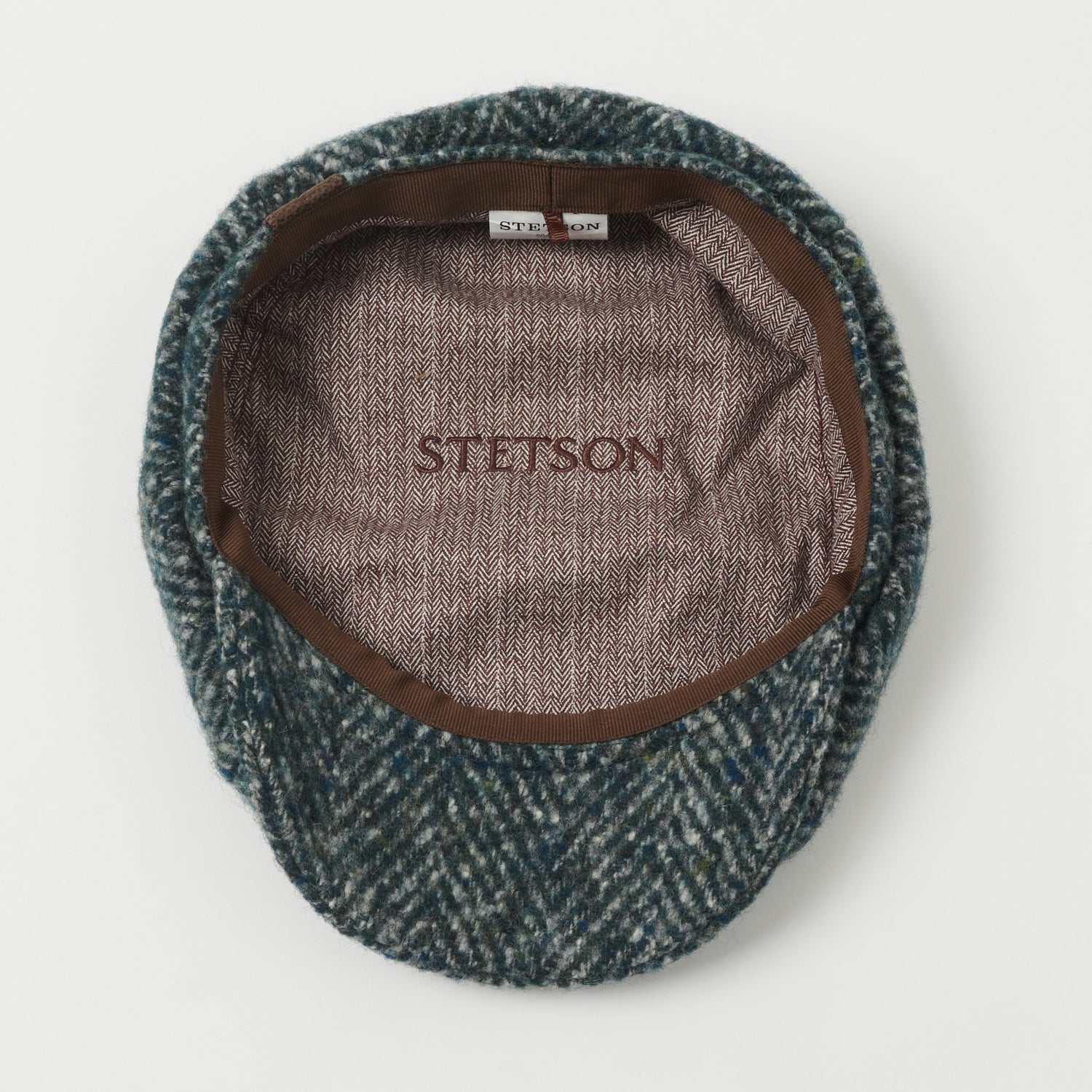 Stetson Hatteras Herringbone Flat Cap - Blue
