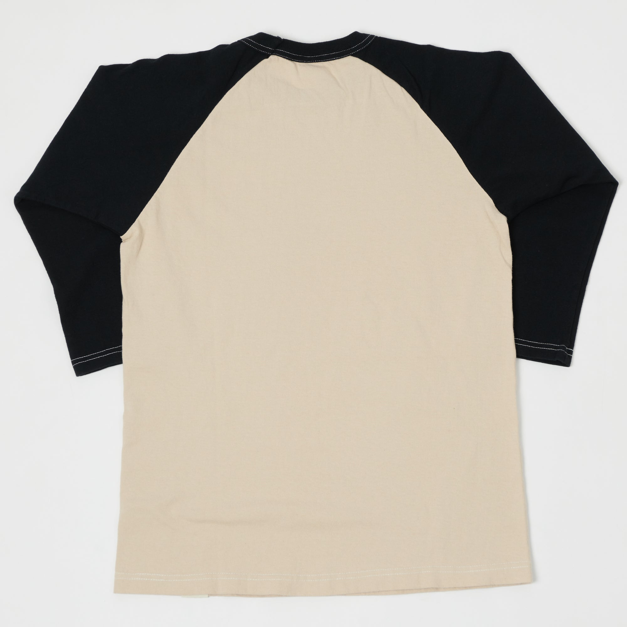 TOYS McCOY Raglan Sleeve Baseball T-Shirt - Ivory/Black