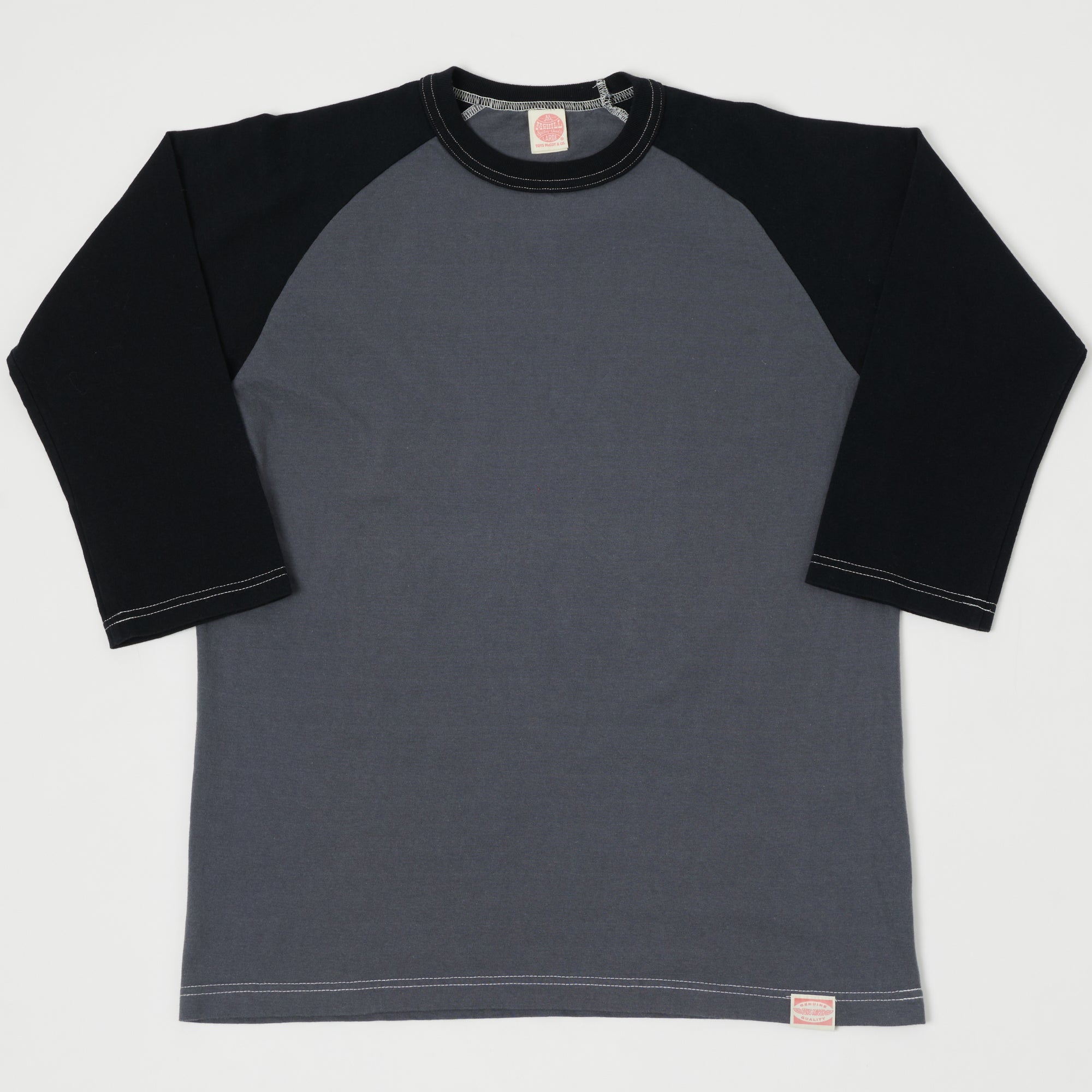 TOYS McCOY Raglan Sleeve Baseball T-Shirt - Graphite Grey/Black